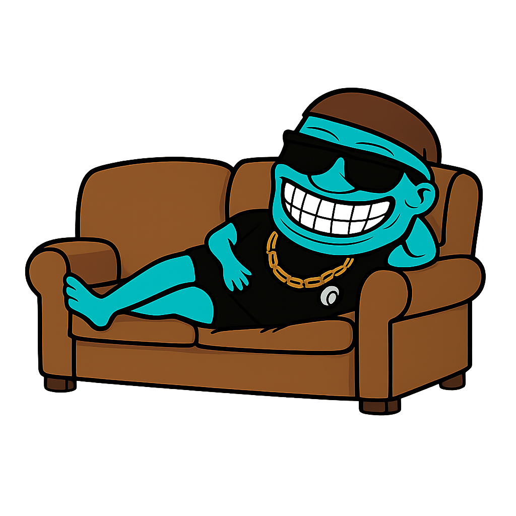 Trollkaboss is on the sofa